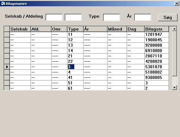 bilagsnumre type 3